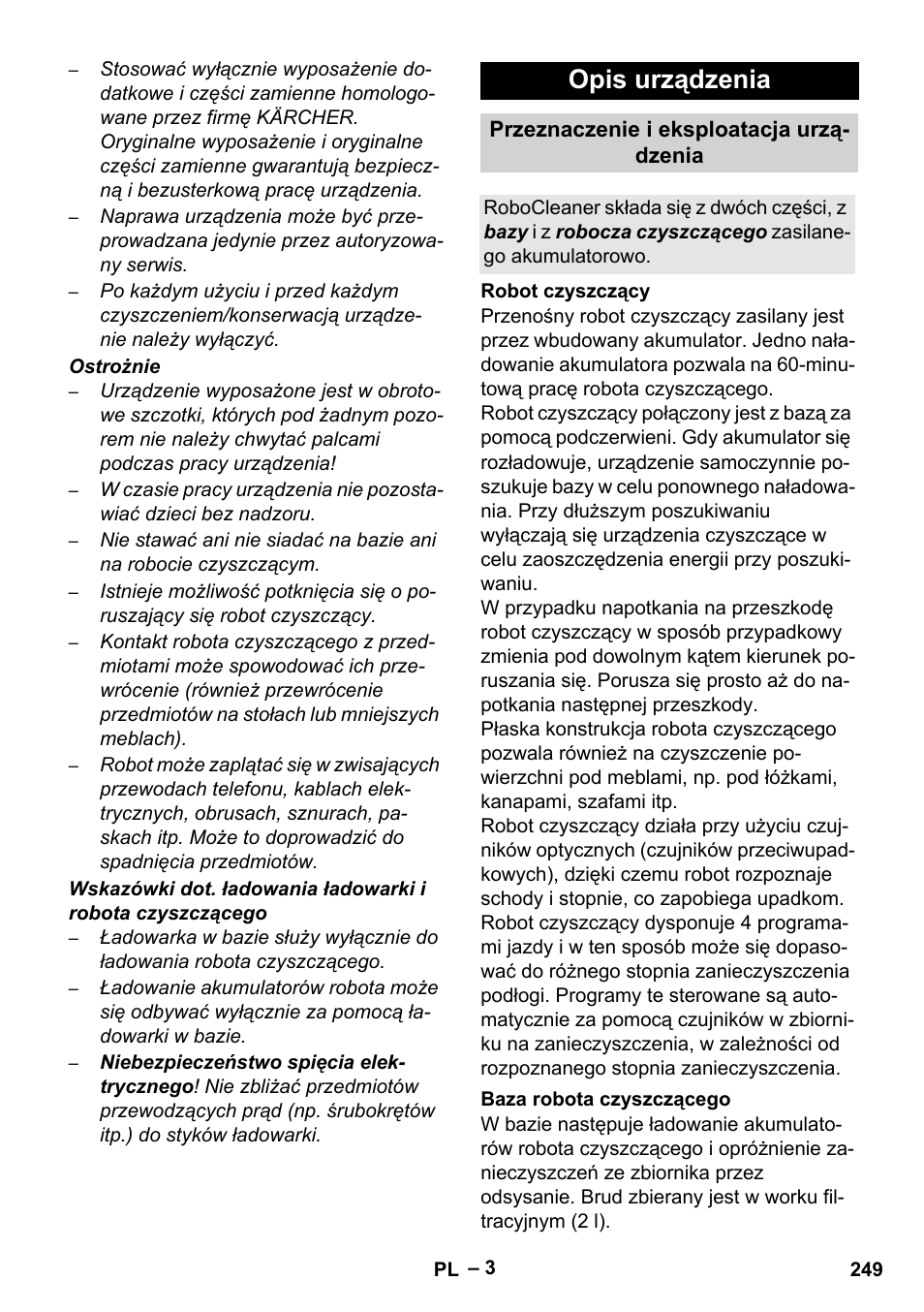 Opis urządzenia | Karcher RC 4-000 User Manual | Page 249 / 392