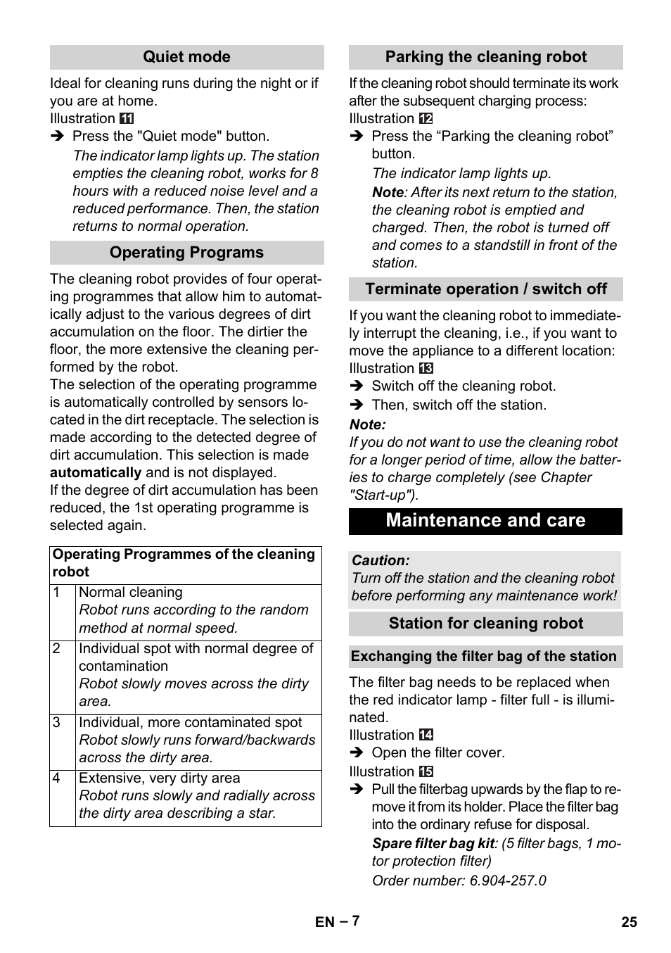 Maintenance and care | Karcher RC 4-000 User Manual | Page 25 / 392