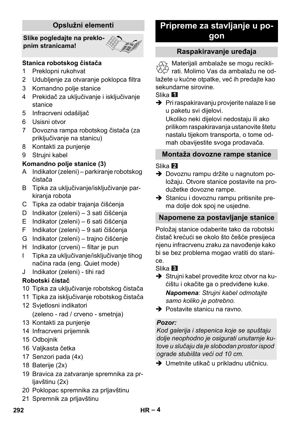 Pripreme za stavljanje u po- gon | Karcher RC 4-000 User Manual | Page 292 / 392