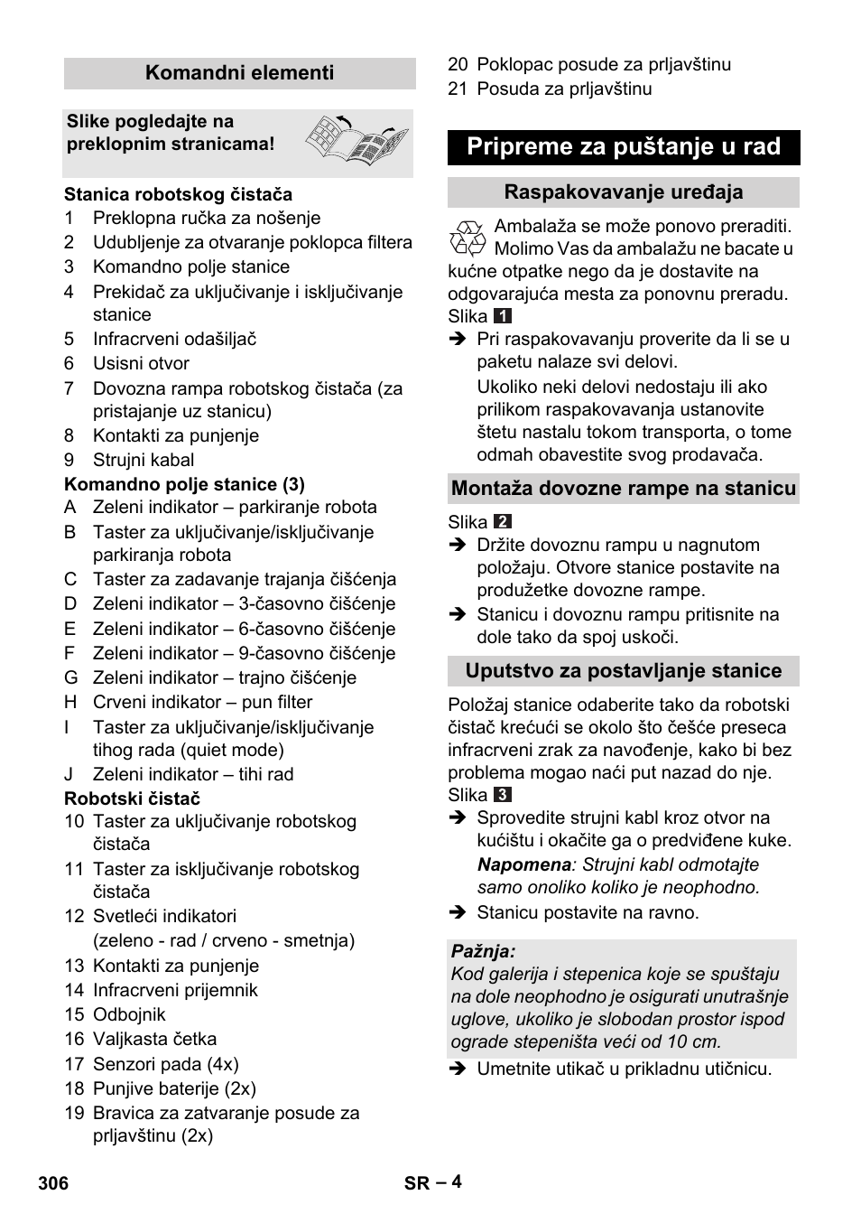 Pripreme za puštanje u rad | Karcher RC 4-000 User Manual | Page 306 / 392