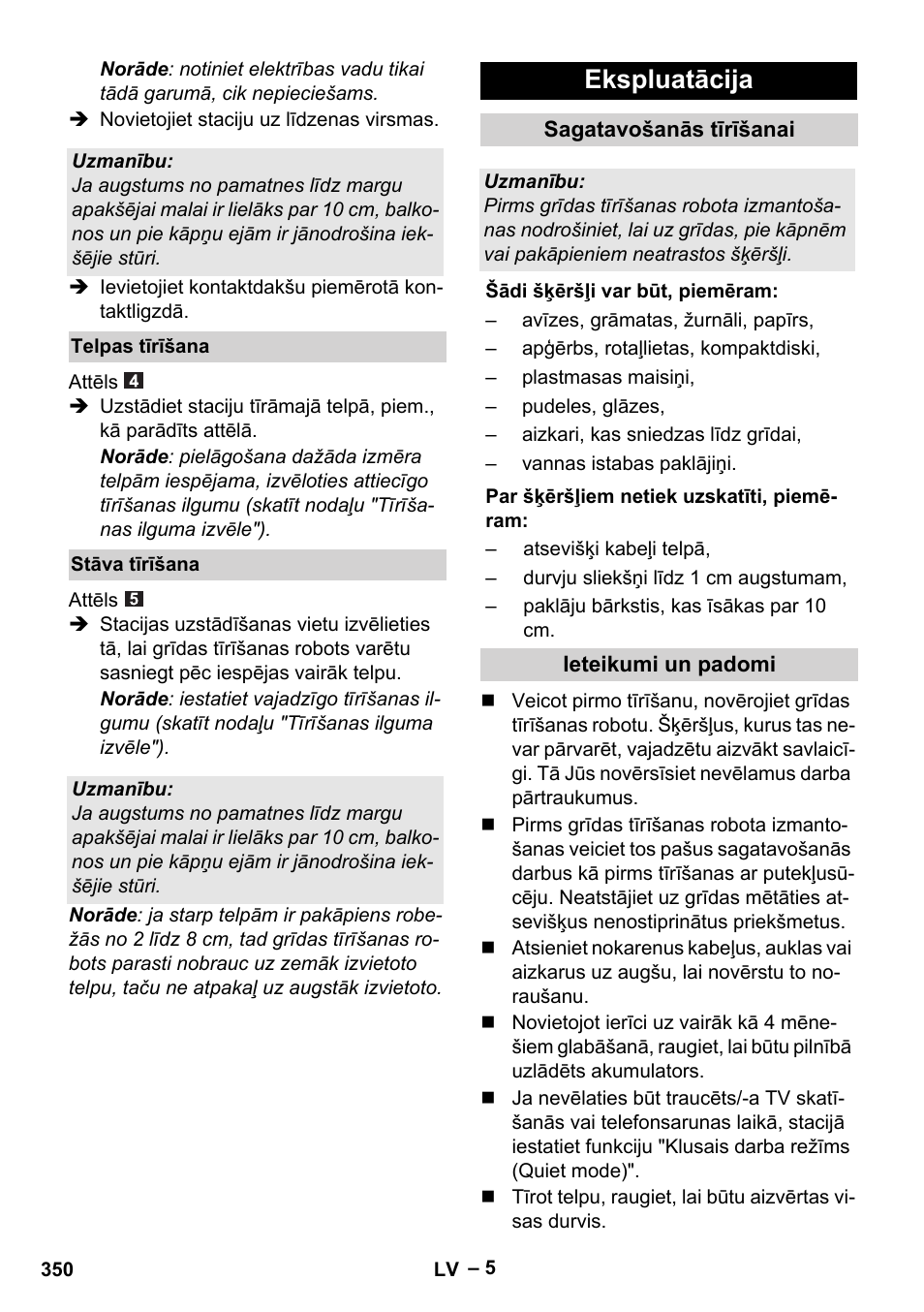 Ekspluatācija | Karcher RC 4-000 User Manual | Page 350 / 392