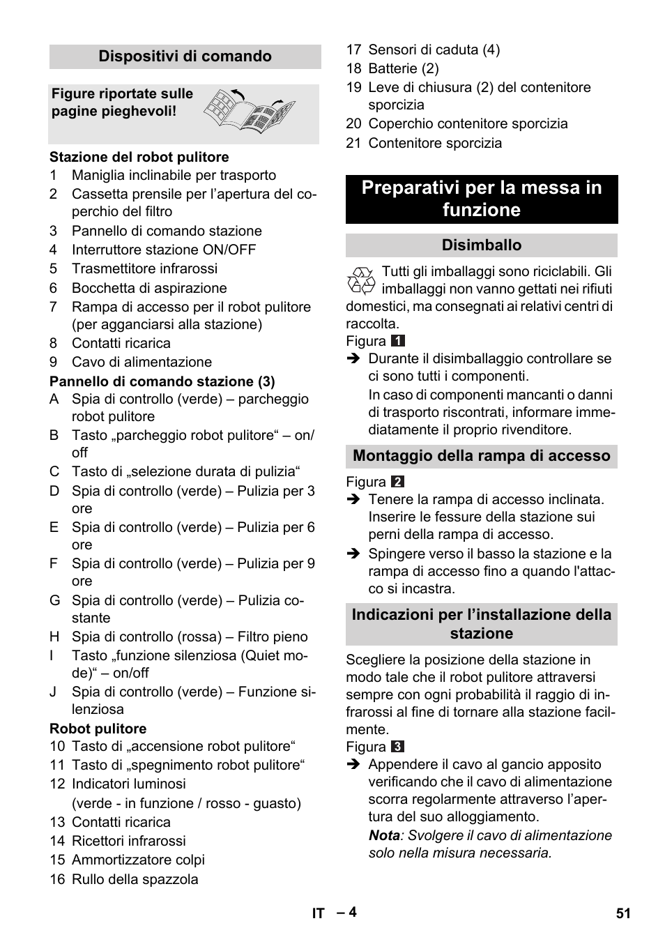 Preparativi per la messa in funzione | Karcher RC 4-000 User Manual | Page 51 / 392