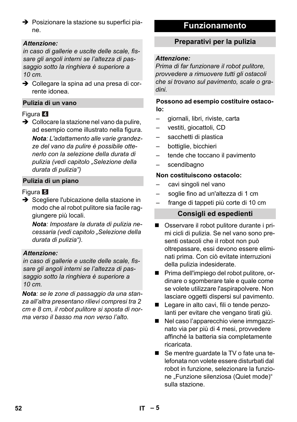 Funzionamento | Karcher RC 4-000 User Manual | Page 52 / 392