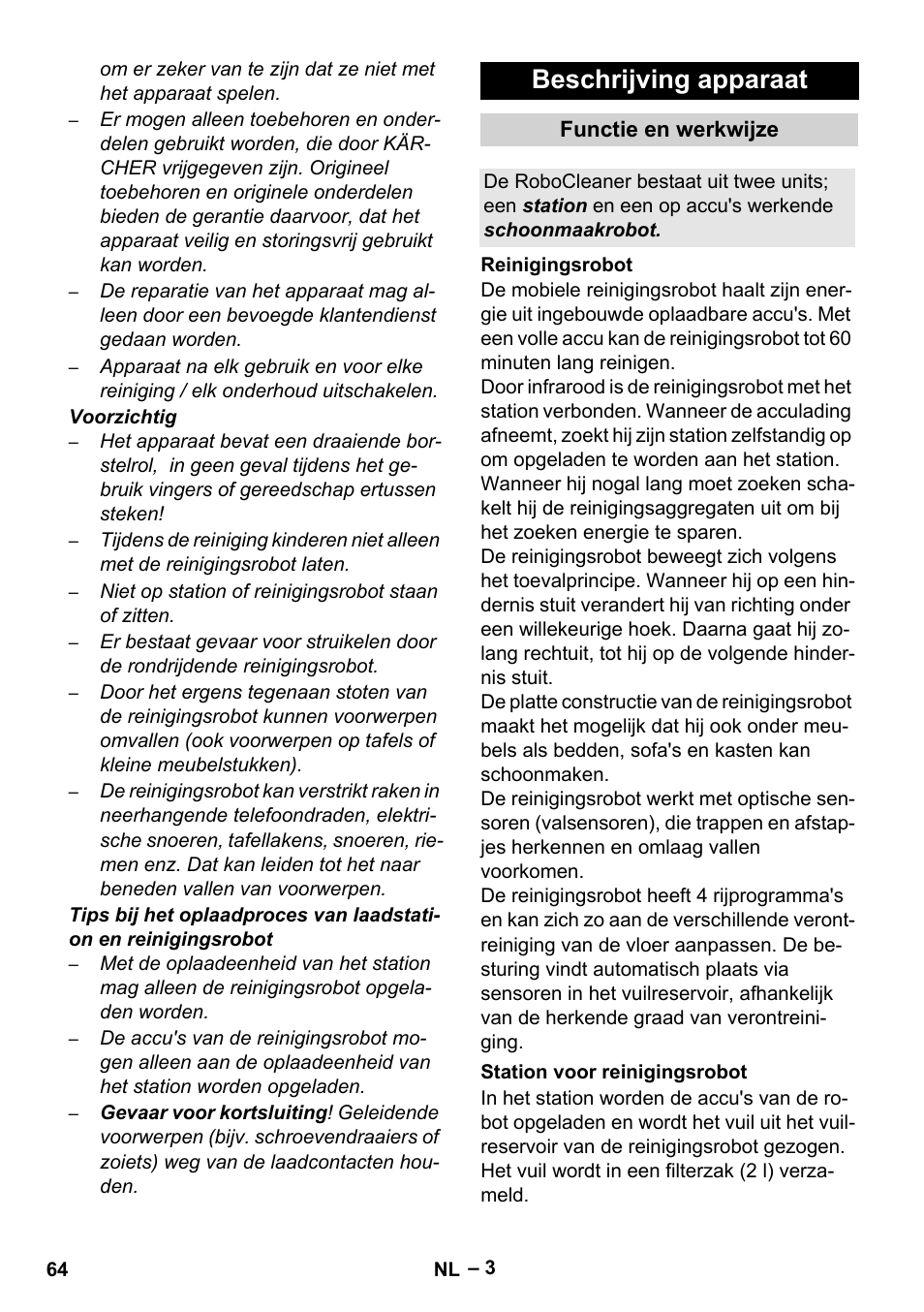 Beschrijving apparaat | Karcher RC 4-000 User Manual | Page 64 / 392