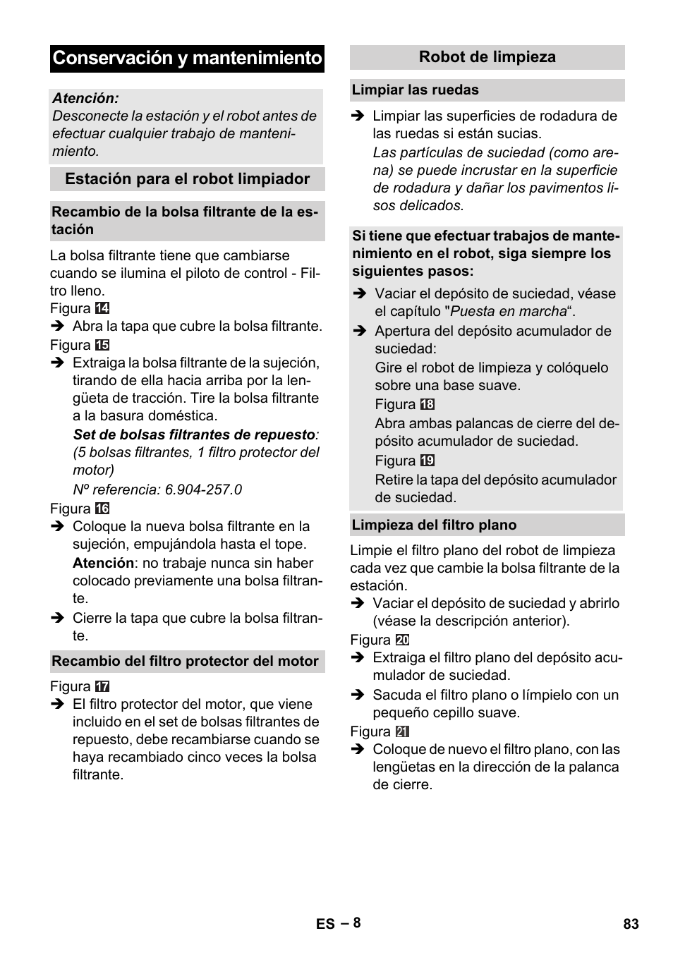 Conservación y mantenimiento | Karcher RC 4-000 User Manual | Page 83 / 392