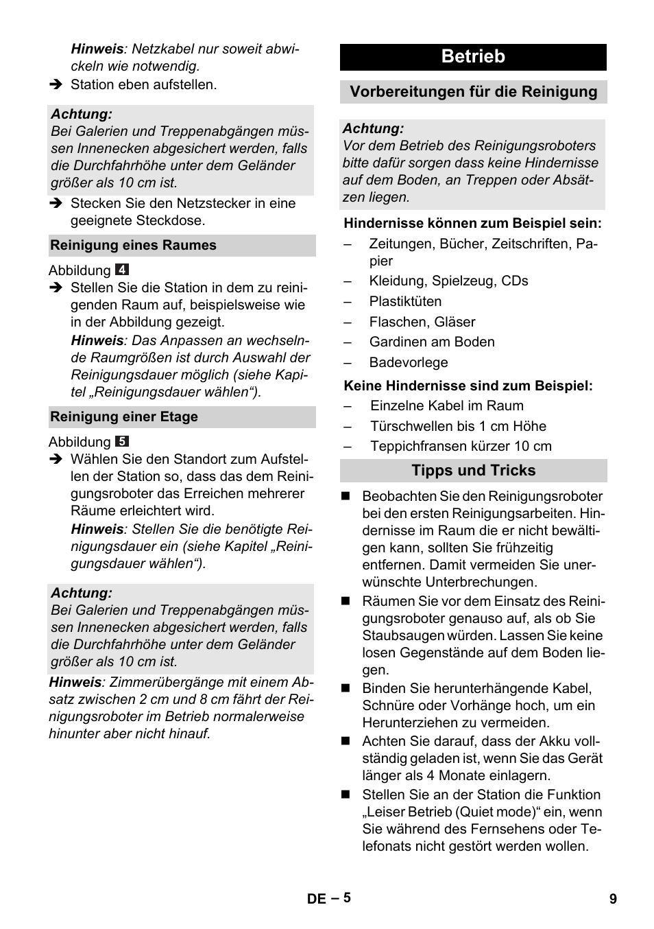 Betrieb | Karcher RC 4-000 User Manual | Page 9 / 392