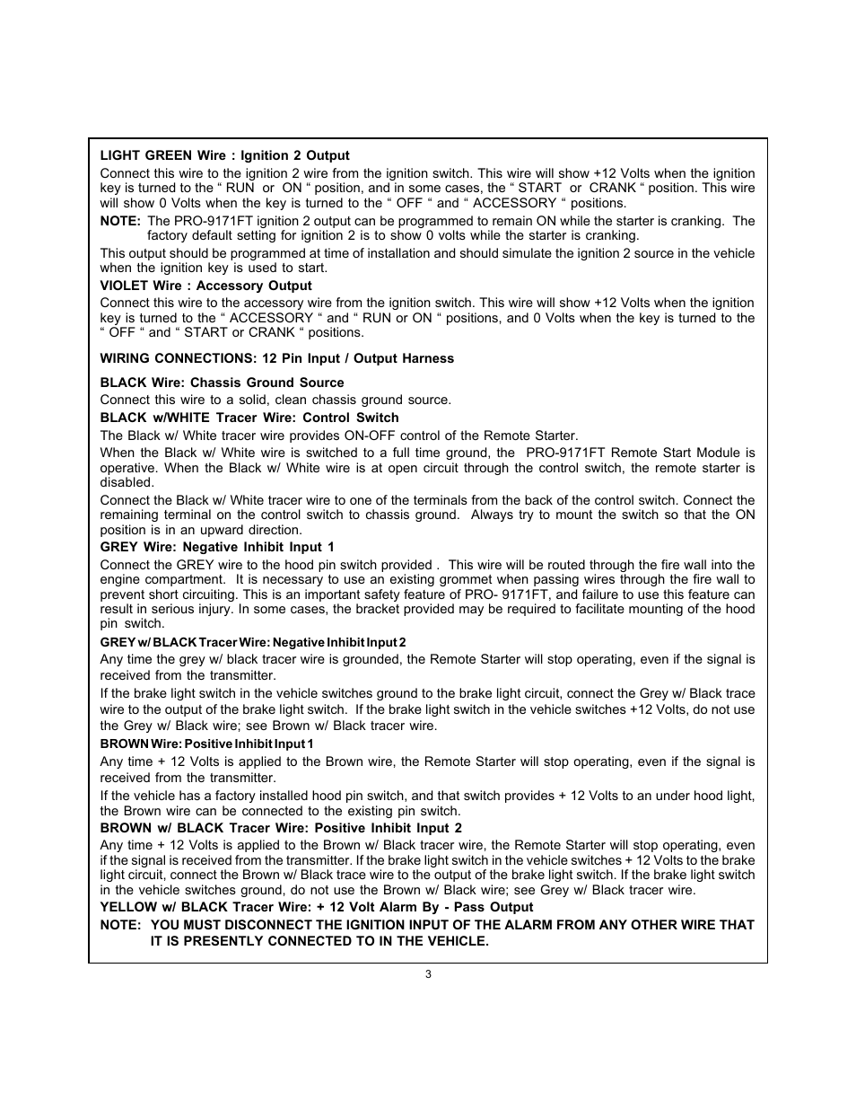Audiovox PRO 9171FT User Manual | Page 3 / 12