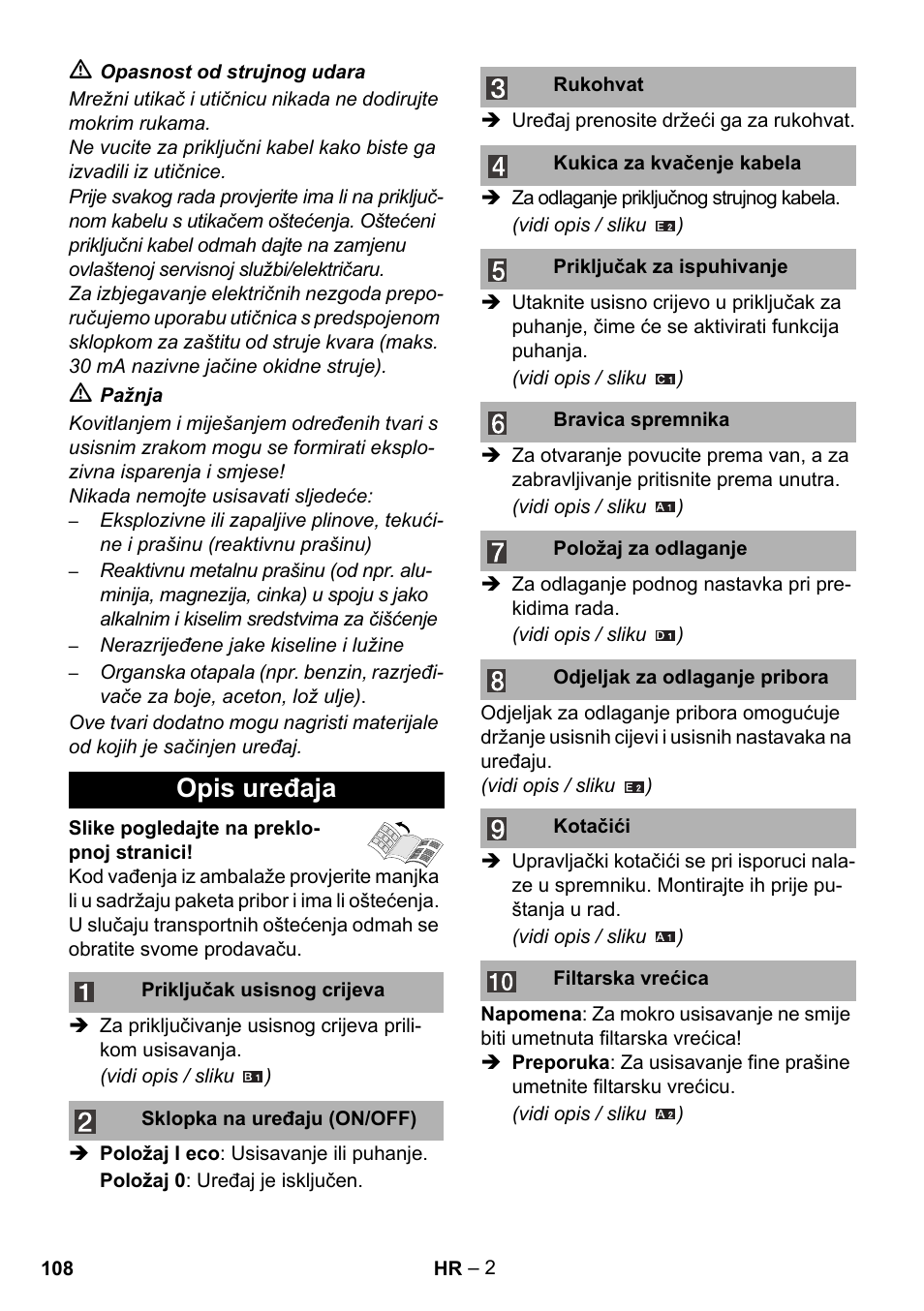 Opis uređaja | Karcher WD 3-800 M eco!ogic User Manual | Page 108 / 150