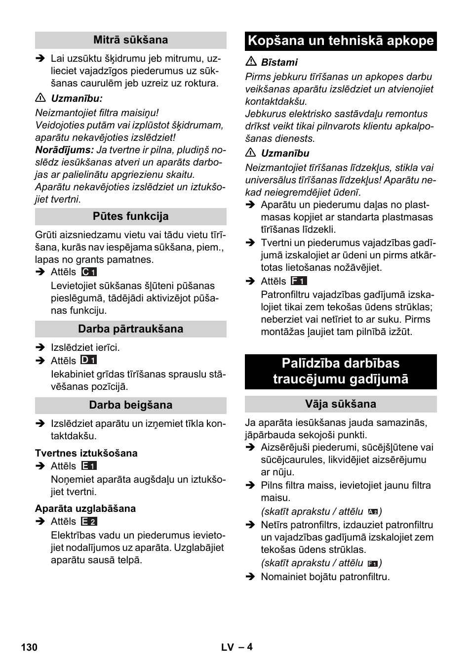 Karcher WD 3-800 M eco!ogic User Manual | Page 130 / 150