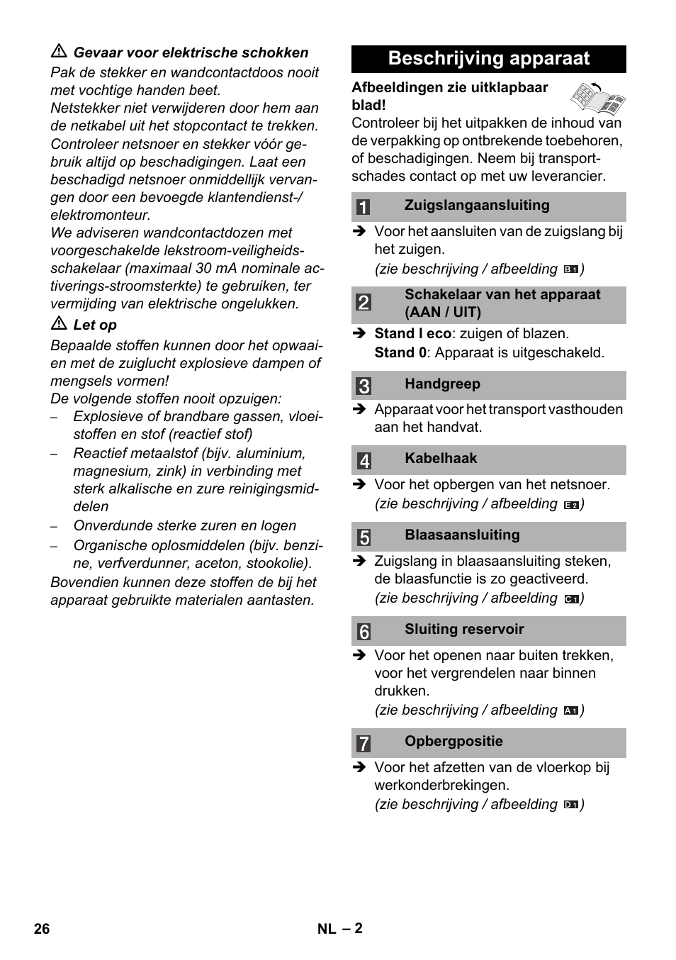 Beschrijving apparaat | Karcher WD 3-800 M eco!ogic User Manual | Page 26 / 150