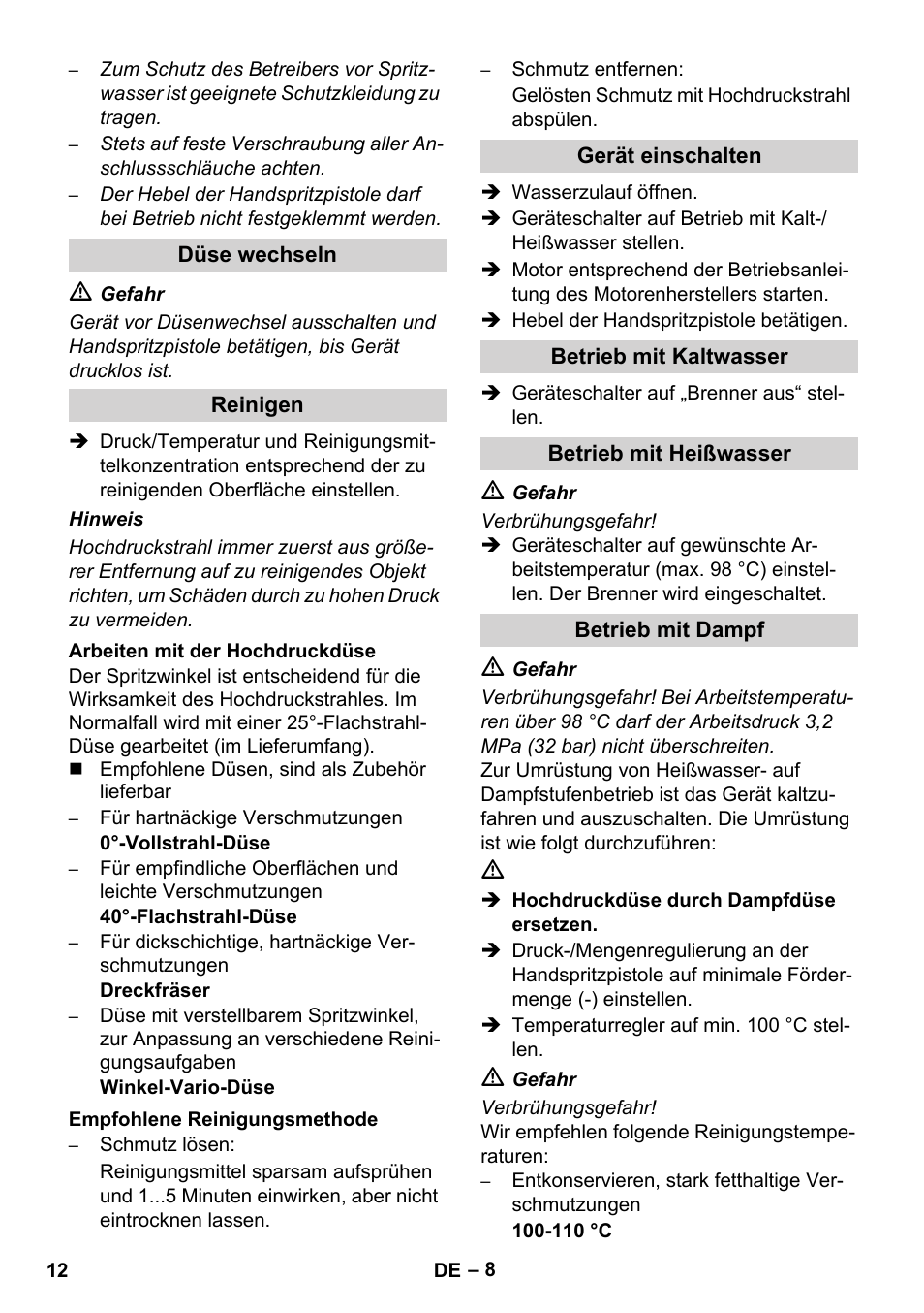 Karcher HDS 1000 De User Manual | Page 12 / 474