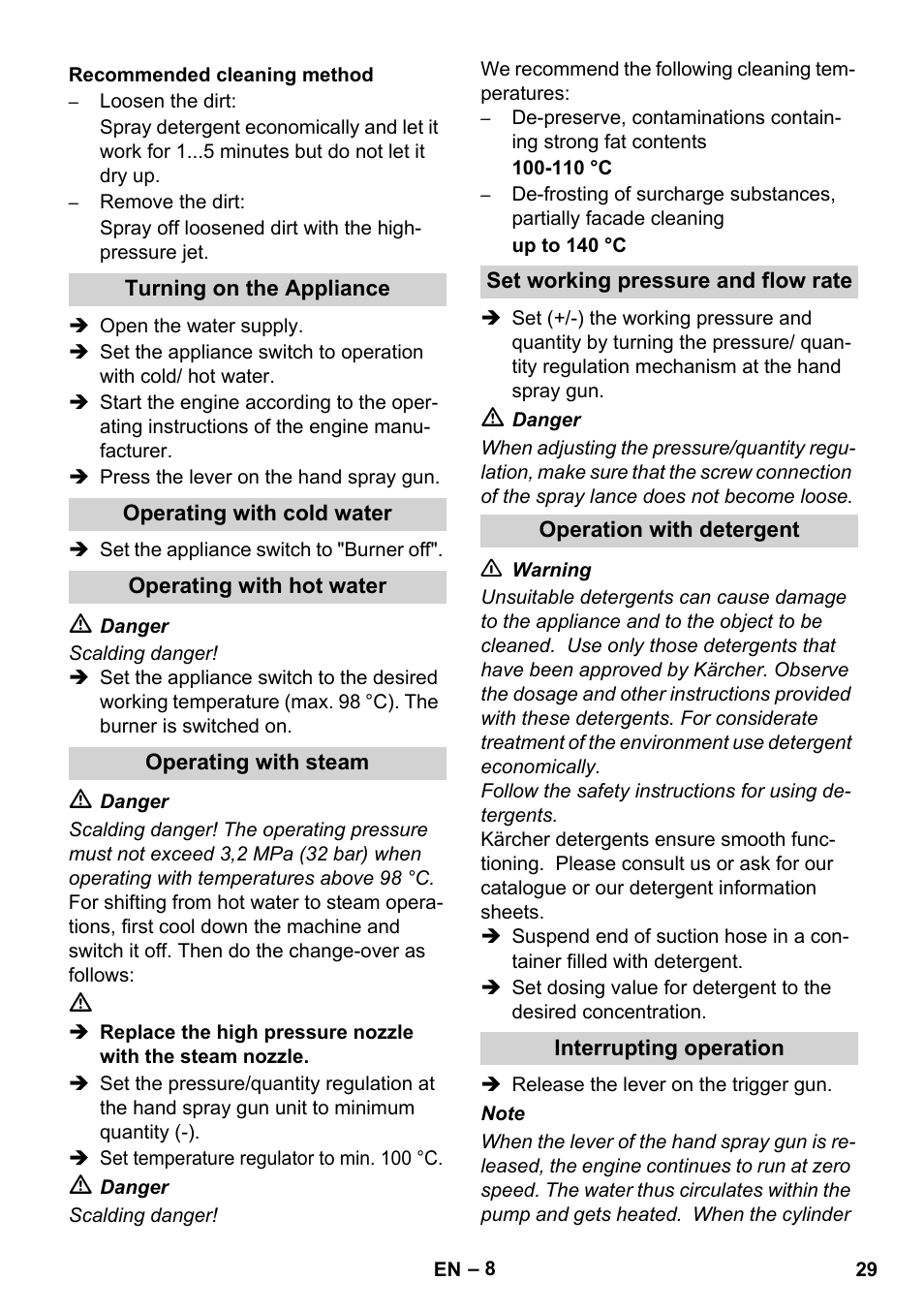 Karcher HDS 1000 De User Manual | Page 29 / 474