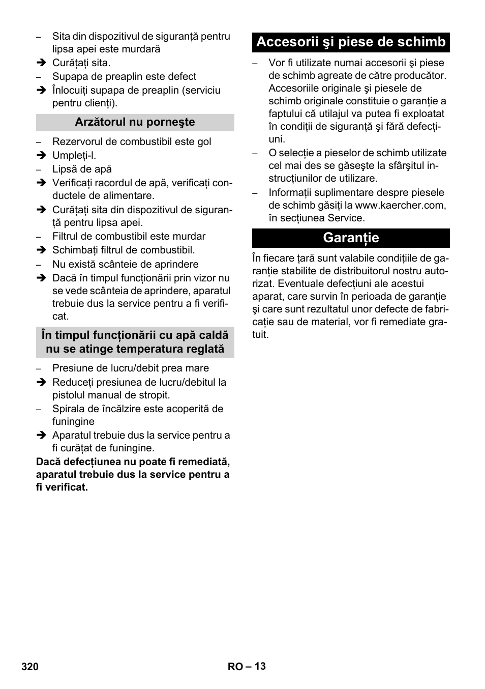 Accesorii şi piese de schimb garanţie | Karcher HDS 1000 De User Manual | Page 320 / 474