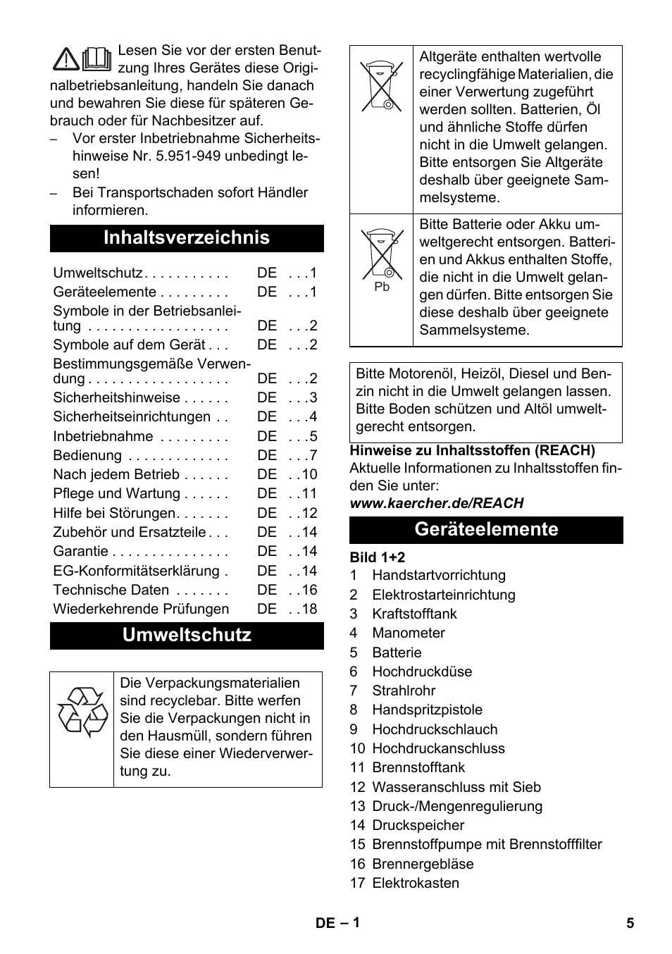 Karcher HDS 1000 De User Manual | Page 5 / 474