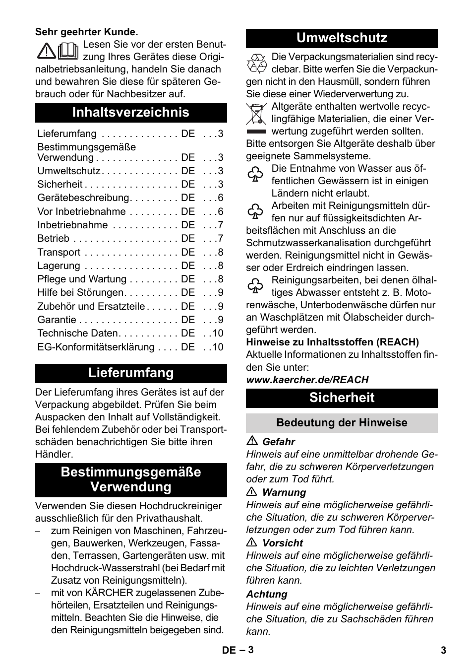 Karcher K 2 Basic User Manual | Page 3 / 244