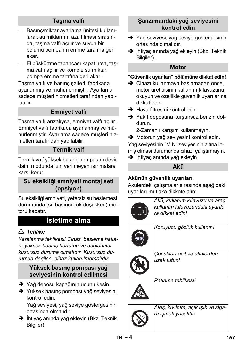 Işletime alma | Karcher HD 9-50 Pe User Manual | Page 157 / 352