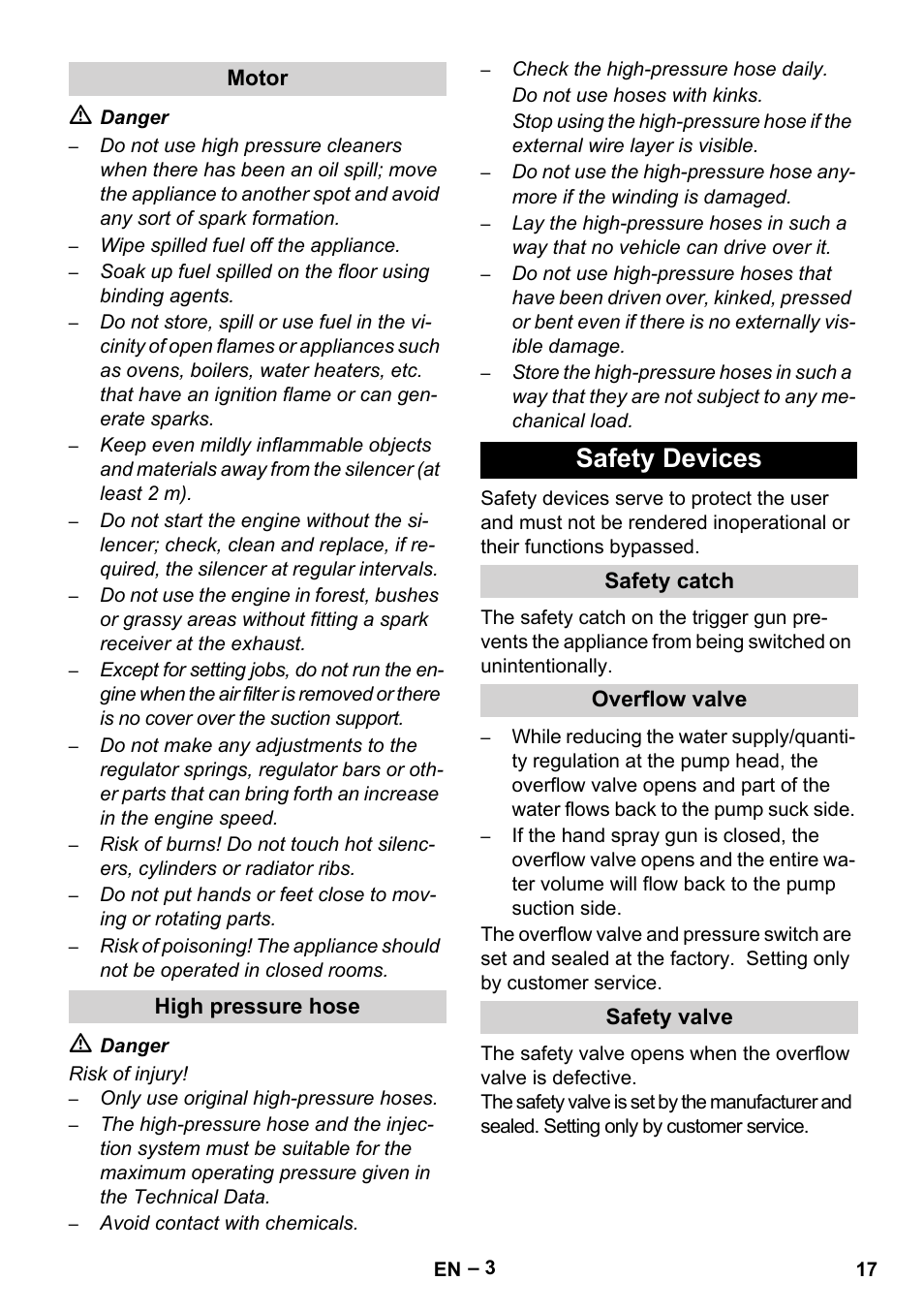 Safety devices | Karcher HD 9-50 Pe User Manual | Page 17 / 352