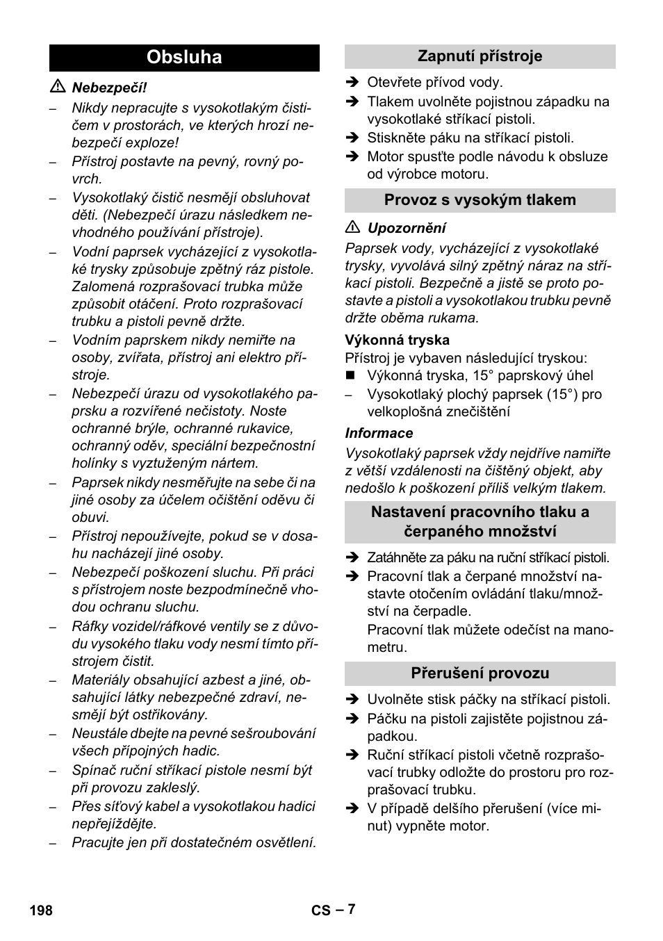 Obsluha | Karcher HD 9-50 Pe User Manual | Page 198 / 352