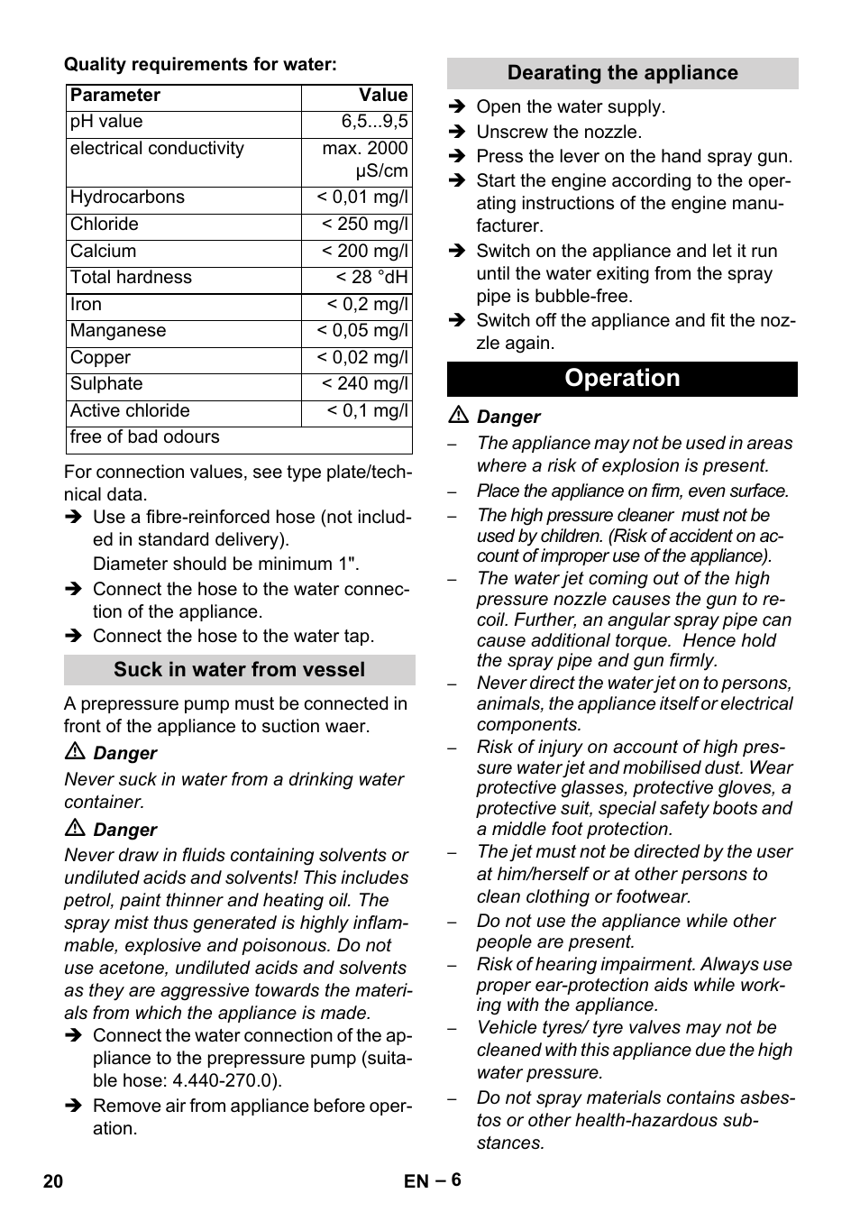 Operation | Karcher HD 9-50 Pe User Manual | Page 20 / 352