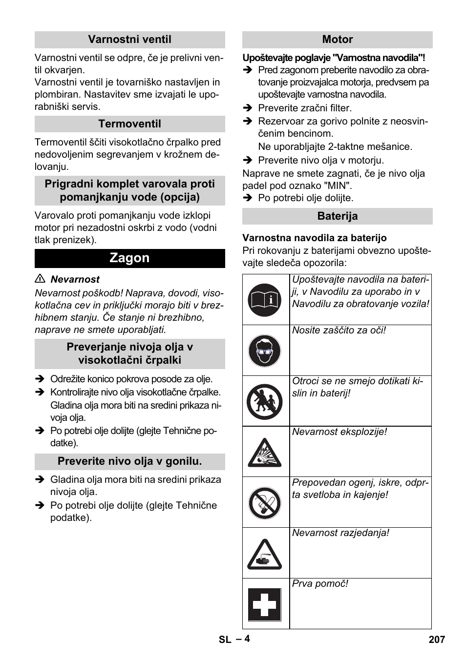 Zagon | Karcher HD 9-50 Pe User Manual | Page 207 / 352