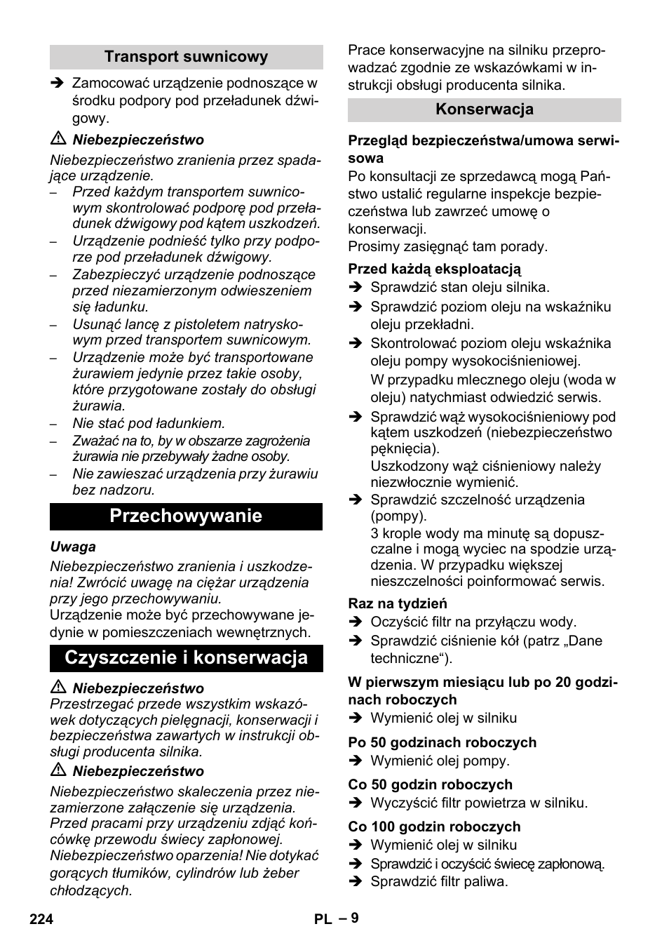 Przechowywanie czyszczenie i konserwacja | Karcher HD 9-50 Pe User Manual | Page 224 / 352