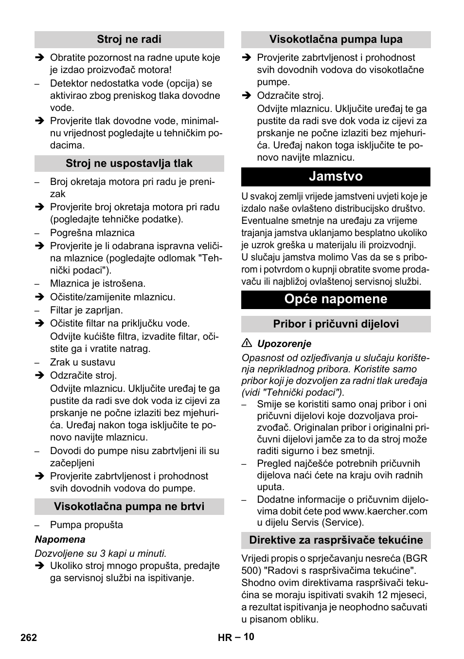 Jamstvo opće napomene | Karcher HD 9-50 Pe User Manual | Page 262 / 352