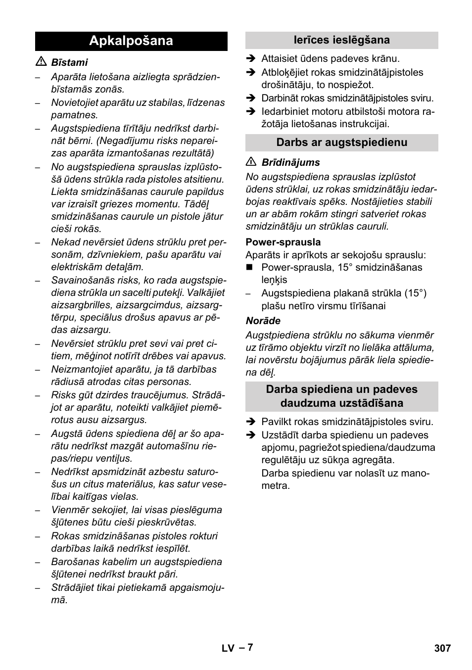 Apkalpošana | Karcher HD 9-50 Pe User Manual | Page 307 / 352