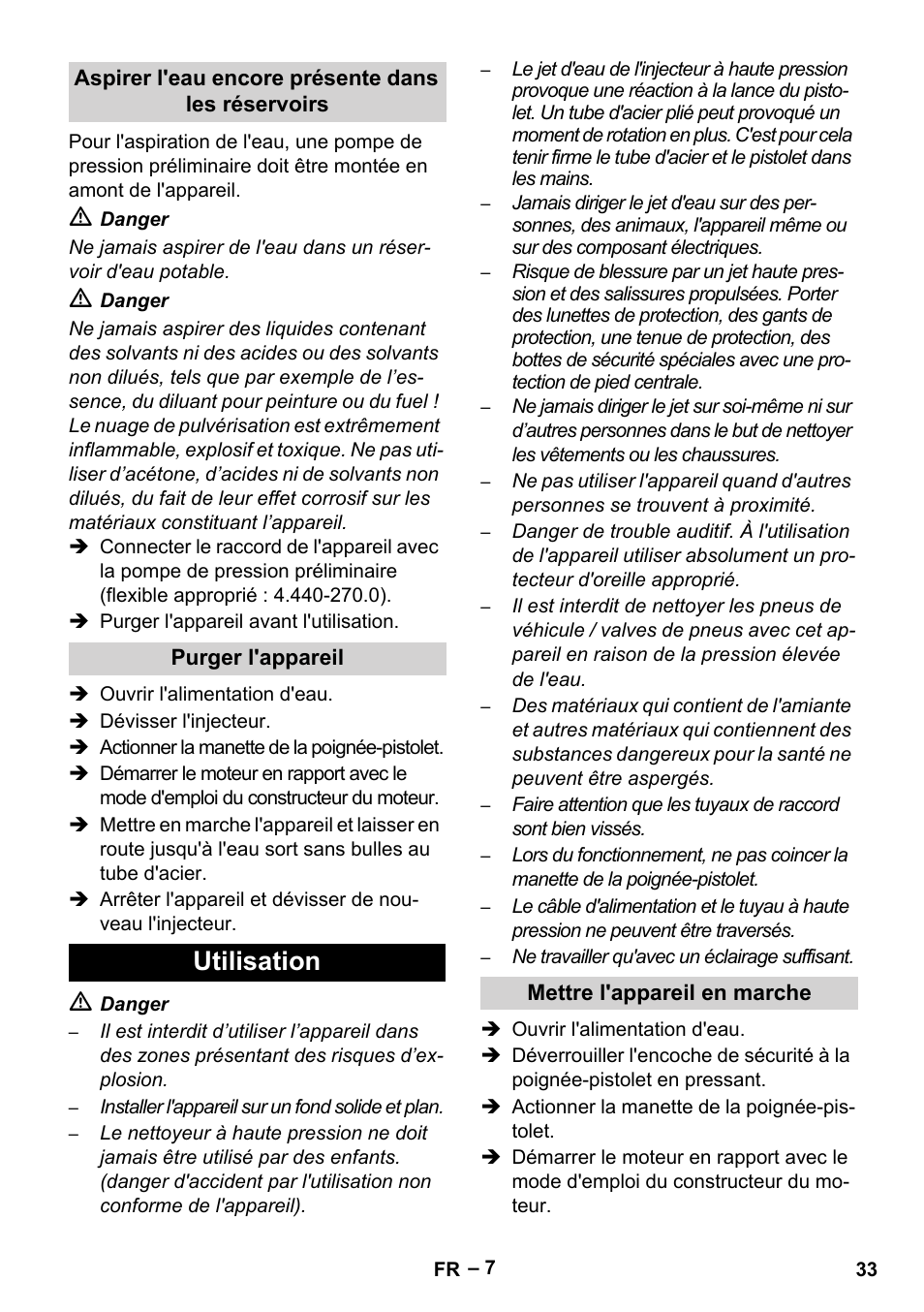 Utilisation | Karcher HD 9-50 Pe User Manual | Page 33 / 352