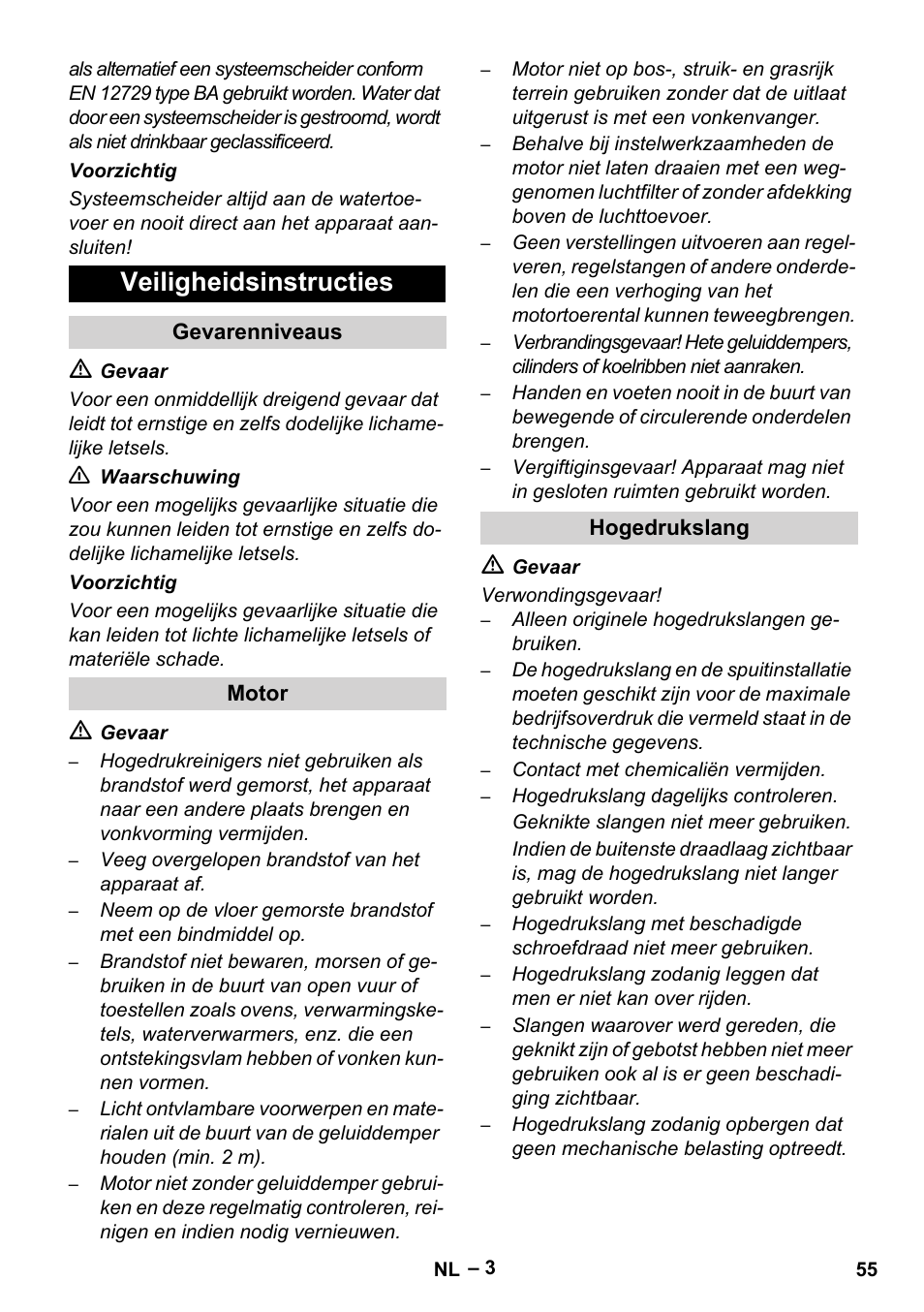 Veiligheidsinstructies | Karcher HD 9-50 Pe User Manual | Page 55 / 352