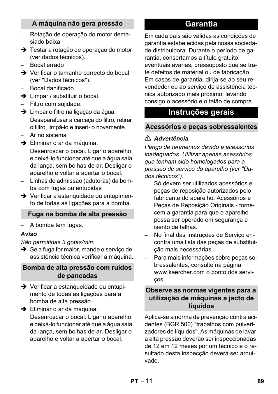 Garantia instruções gerais | Karcher HD 9-50 Pe User Manual | Page 89 / 352