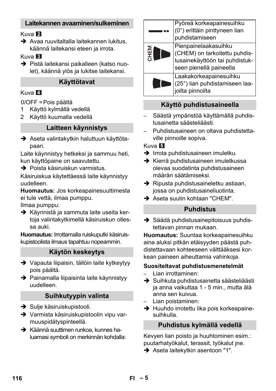 Karcher HDS 5-11 U User Manual | Page 116 / 296