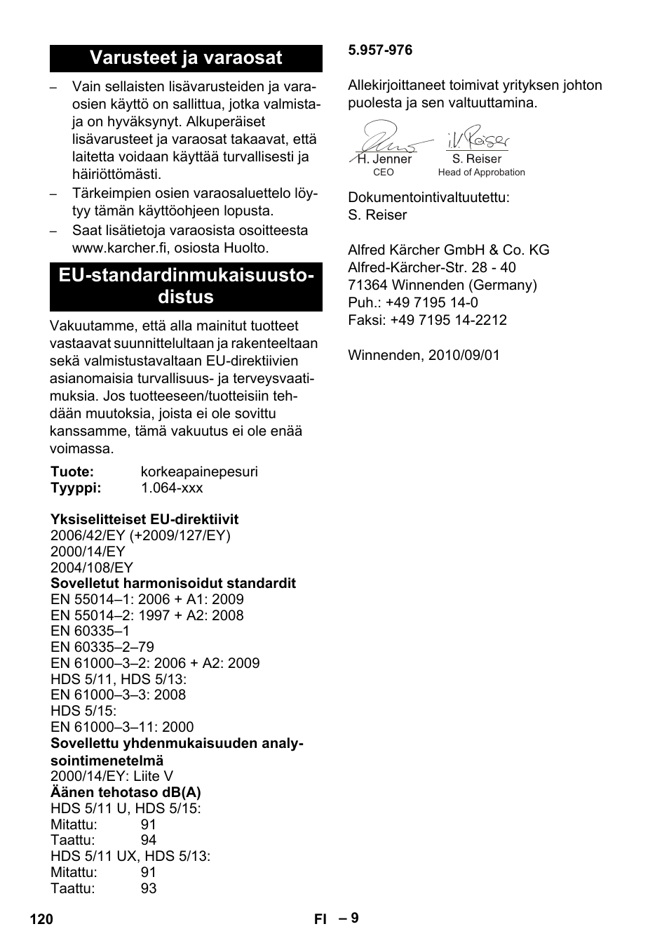 Karcher HDS 5-11 U User Manual | Page 120 / 296