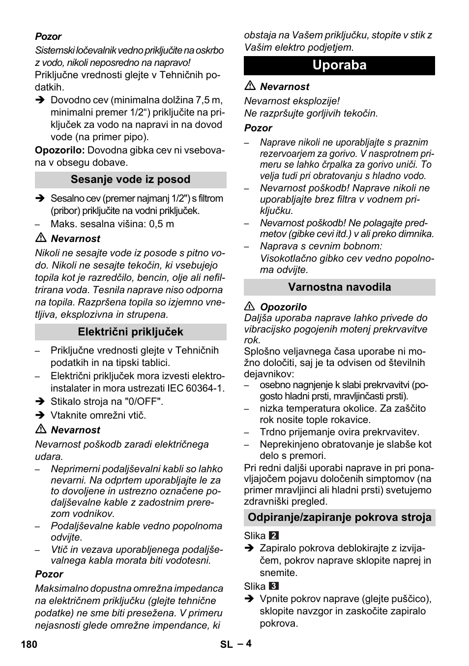 Uporaba | Karcher HDS 5-11 U User Manual | Page 180 / 296