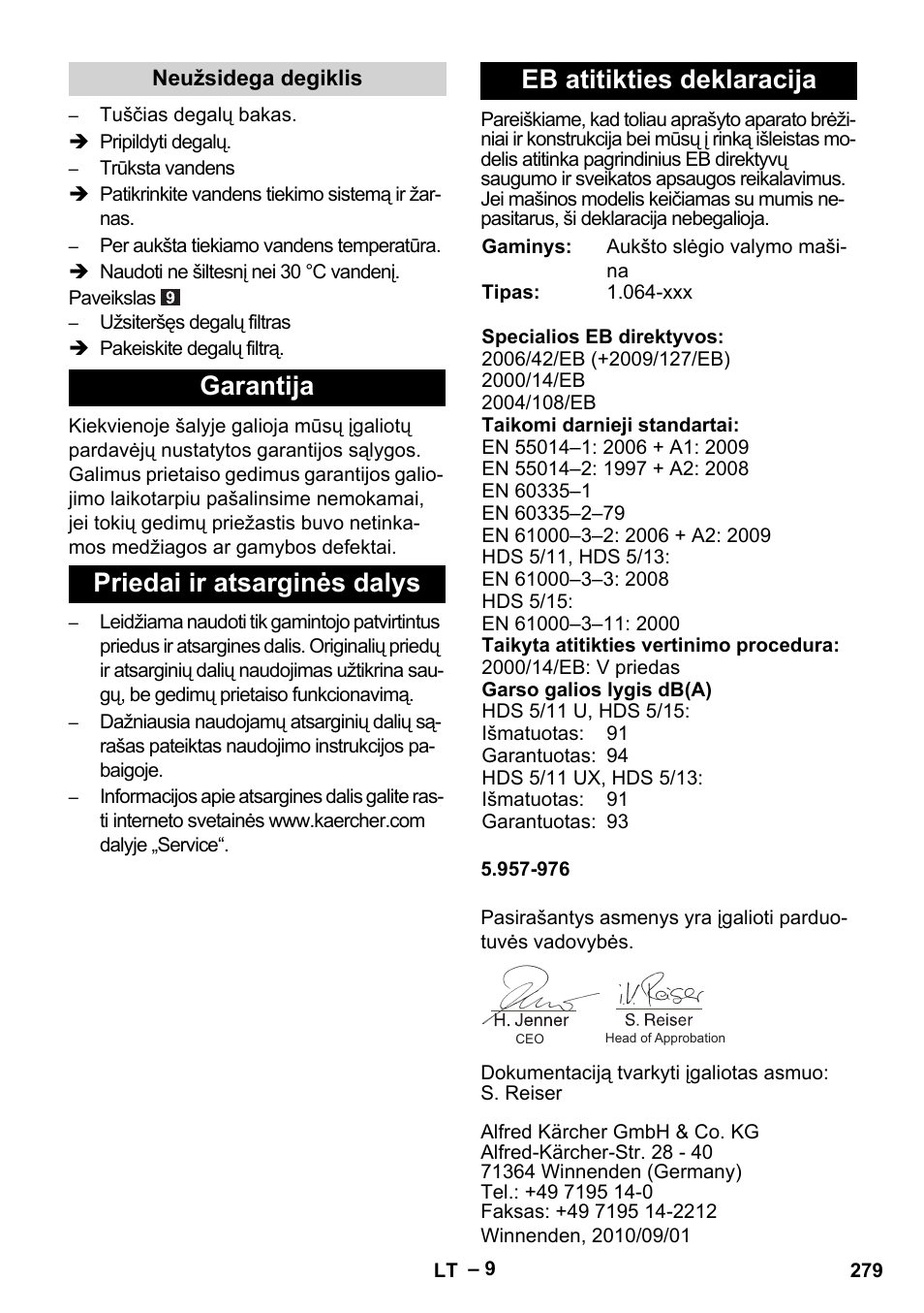 Karcher HDS 5-11 U User Manual | Page 279 / 296