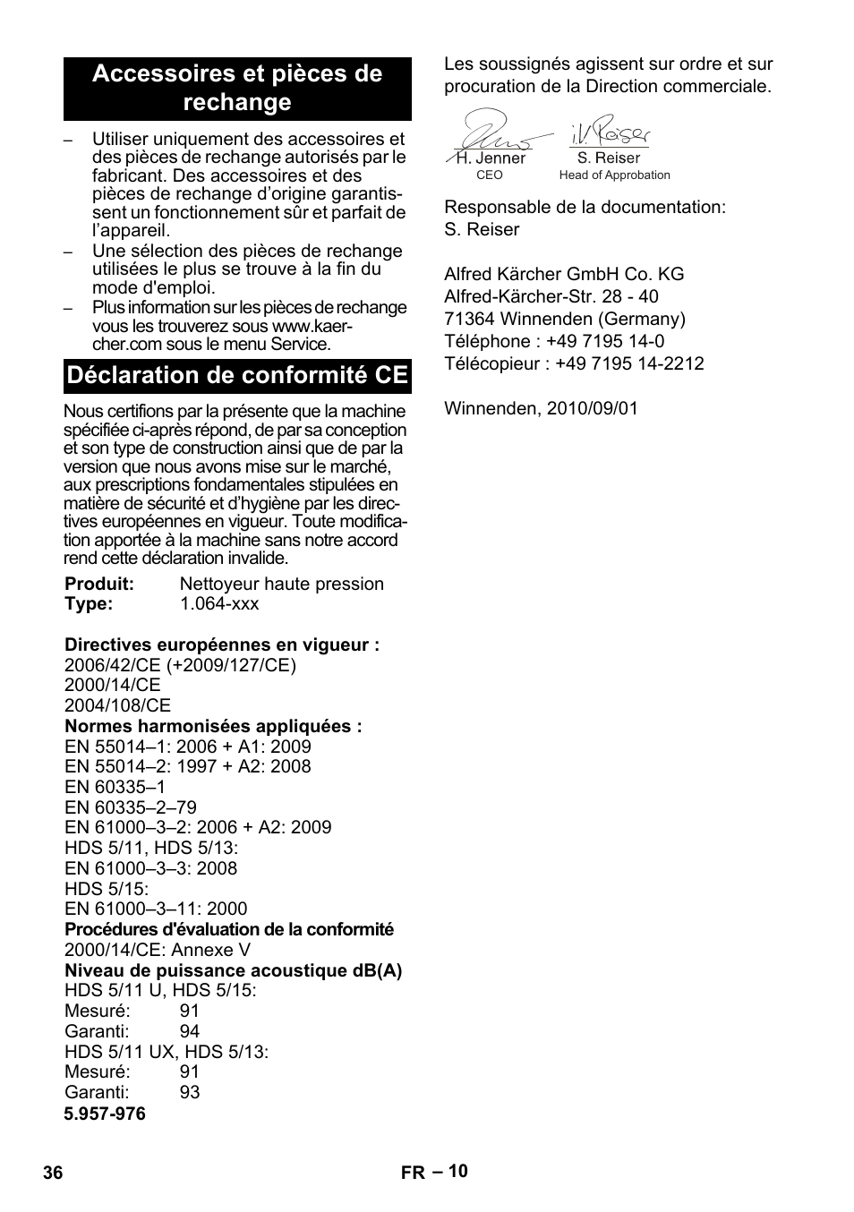 Karcher HDS 5-11 U User Manual | Page 36 / 296