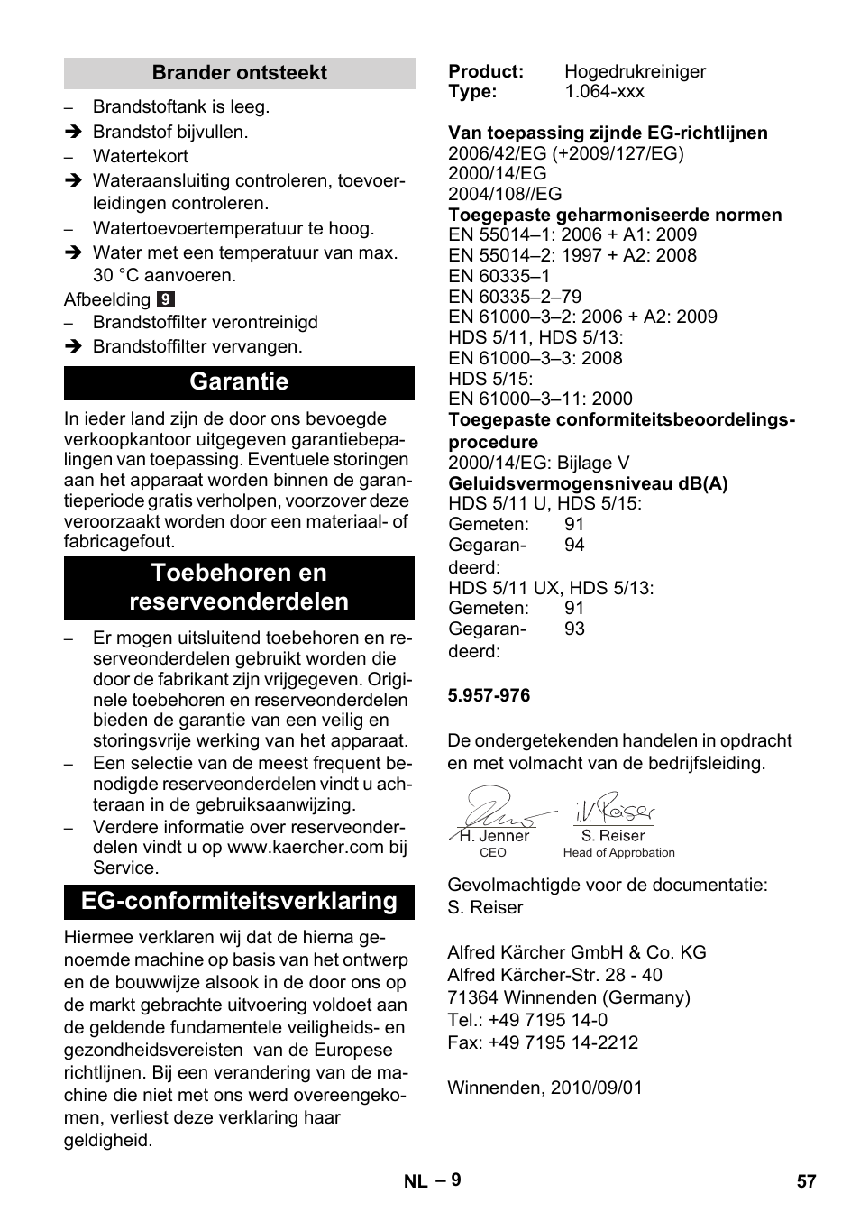 Karcher HDS 5-11 U User Manual | Page 57 / 296