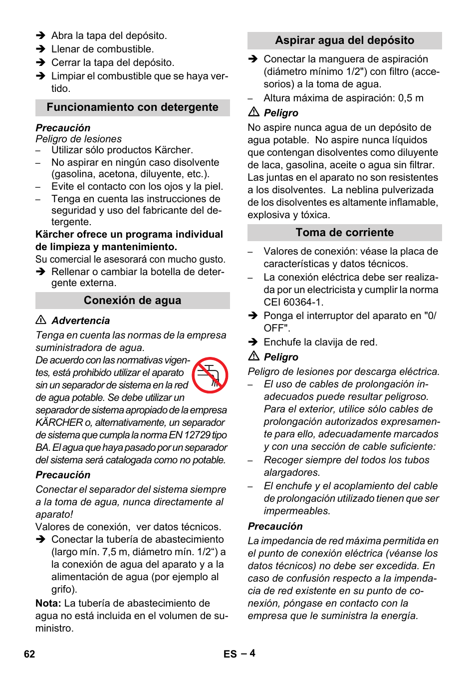Karcher HDS 5-11 U User Manual | Page 62 / 296