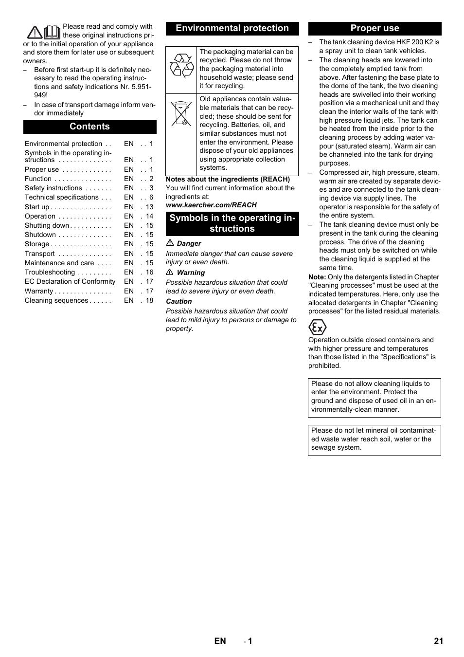 Karcher HKF 200 K2 User Manual | Page 21 / 60