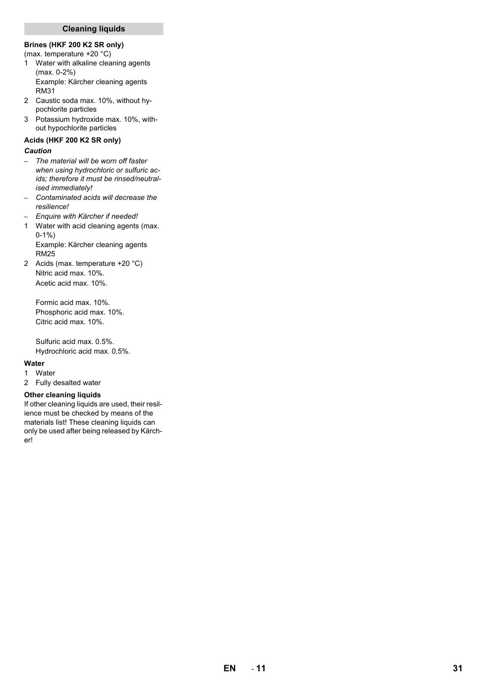 Karcher HKF 200 K2 User Manual | Page 31 / 60