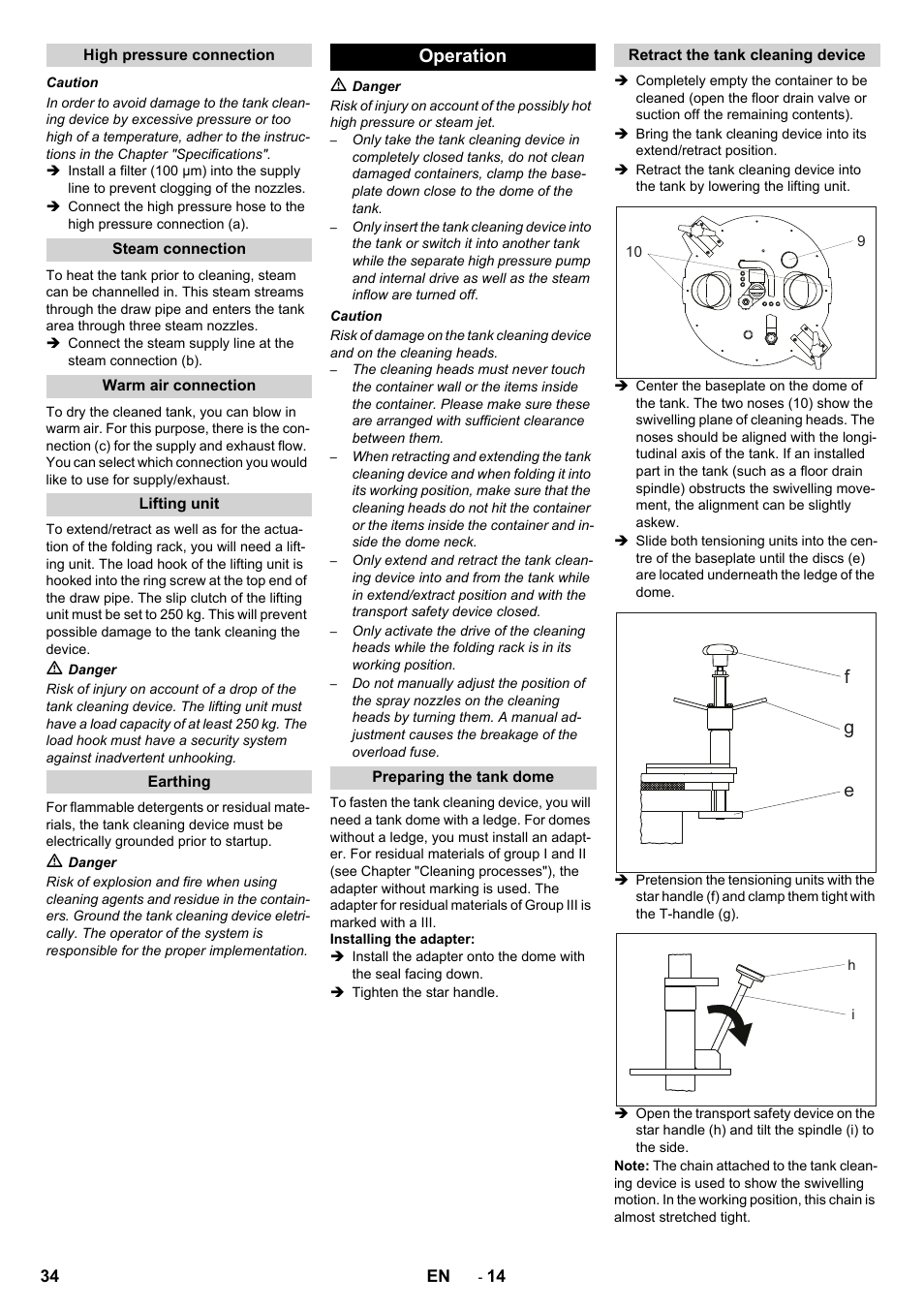 Operation, Fg e | Karcher HKF 200 K2 User Manual | Page 34 / 60