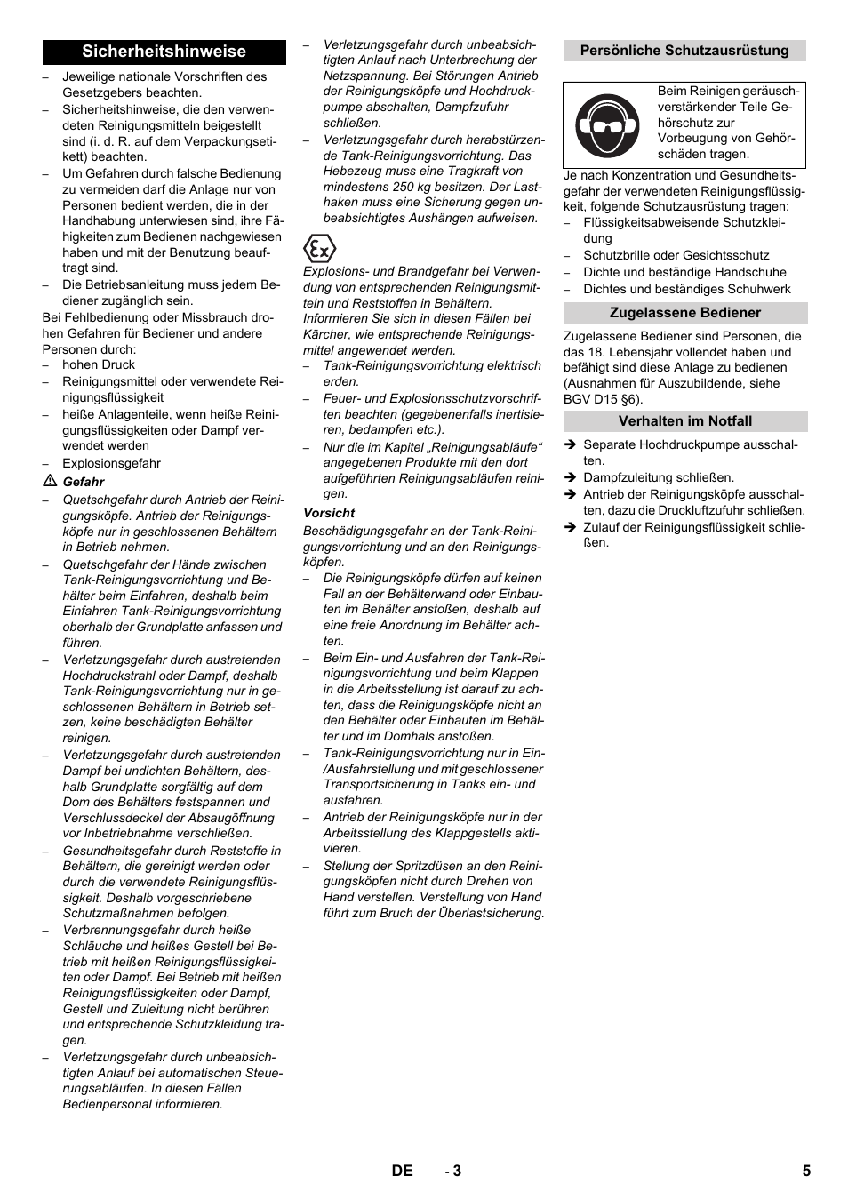 Sicherheitshinweise | Karcher HKF 200 K2 User Manual | Page 5 / 60