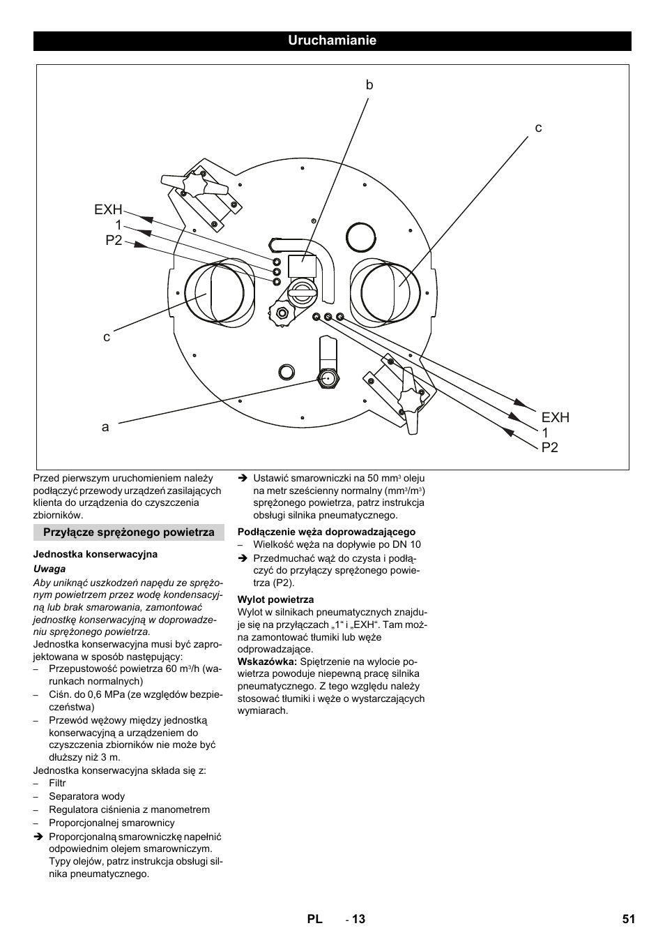 Uruchamianie exh 1 p2 exh 1 p2 a b c c | Karcher HKF 200 K2 User Manual | Page 51 / 60
