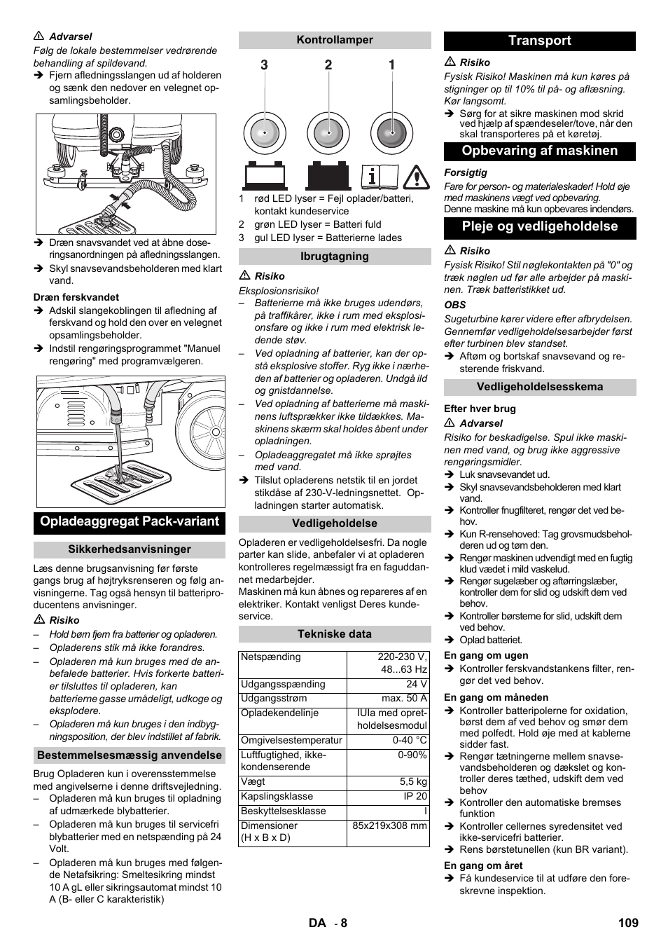 Opladeaggregat pack-variant | Karcher B 140 R Bp Pack 400 Ah роликовая-дисковая User Manual | Page 109 / 406