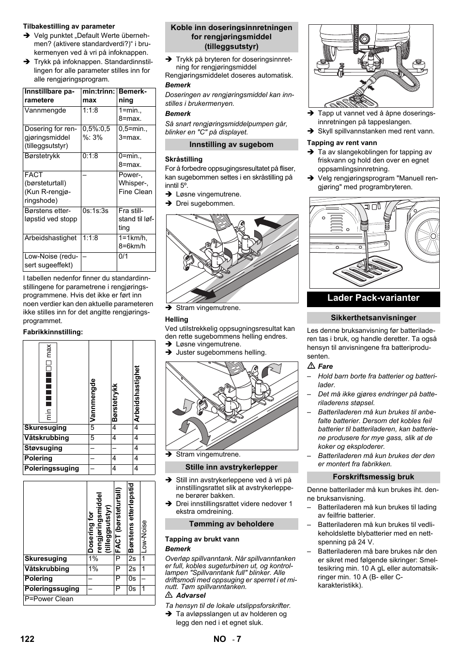 Lader pack-varianter | Karcher B 140 R Bp Pack 400 Ah роликовая-дисковая User Manual | Page 122 / 406