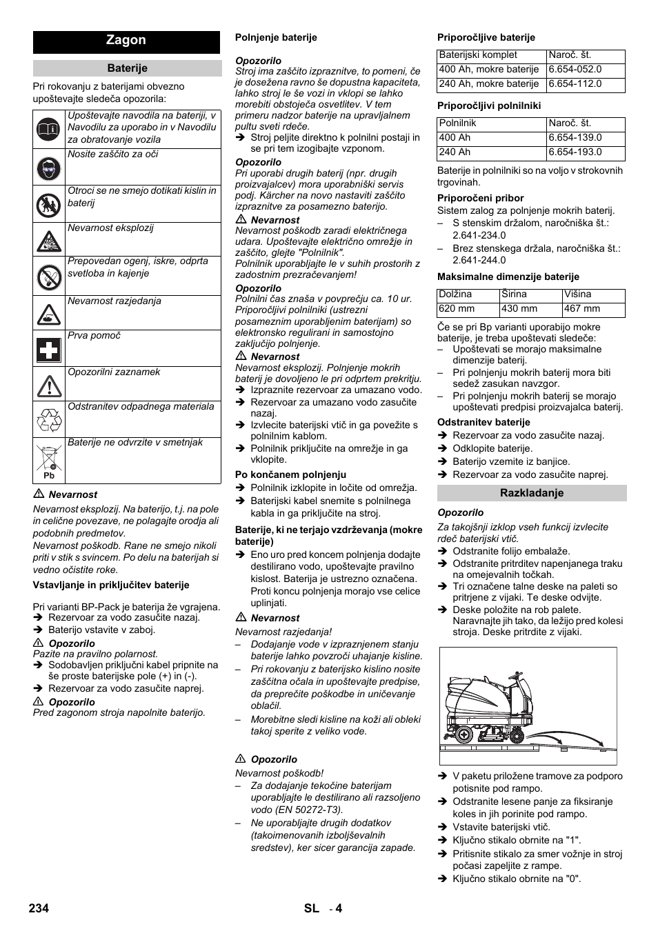 Zagon | Karcher B 140 R Bp Pack 400 Ah роликовая-дисковая User Manual | Page 234 / 406