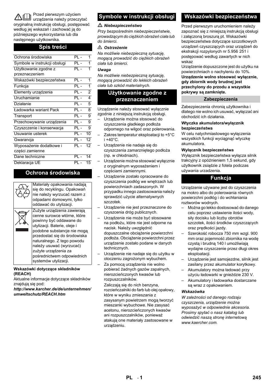 Karcher B 140 R Bp Pack 400 Ah роликовая-дисковая User Manual | Page 245 / 406