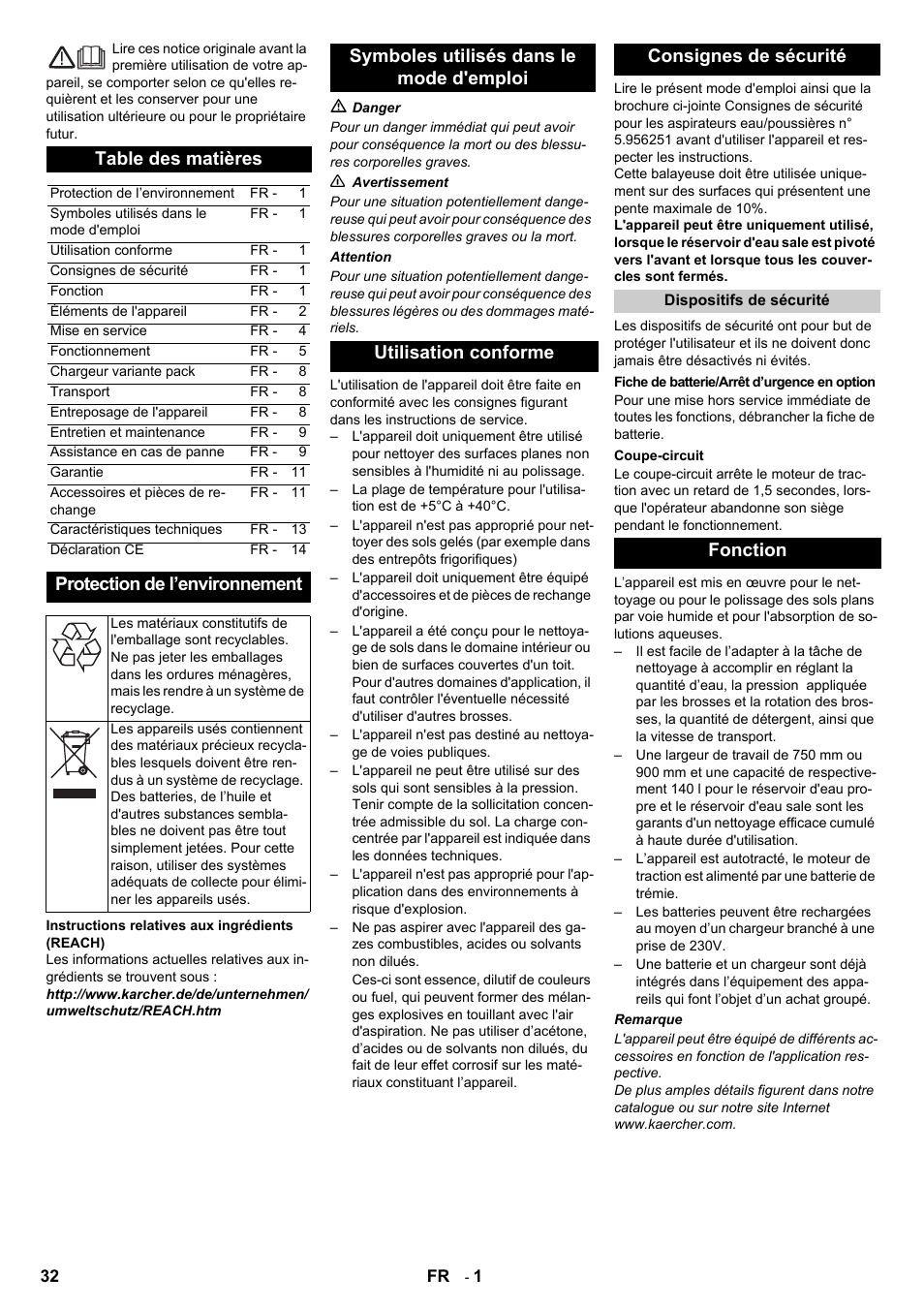 Karcher B 140 R Bp Pack 400 Ah роликовая-дисковая User Manual | Page 32 / 406