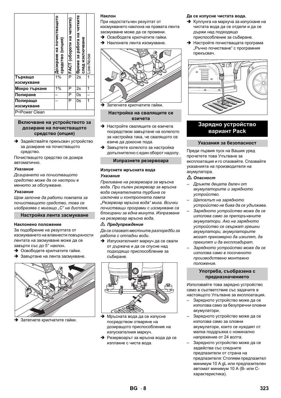 Зарядно устройство вариант pack | Karcher B 140 R Bp Pack 400 Ah роликовая-дисковая User Manual | Page 323 / 406