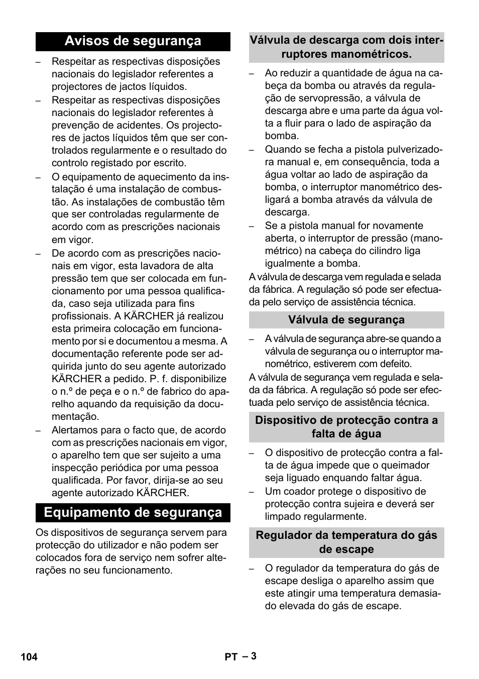 Avisos de segurança equipamento de segurança | Karcher HDS 13-20-4 S EU User Manual | Page 104 / 436