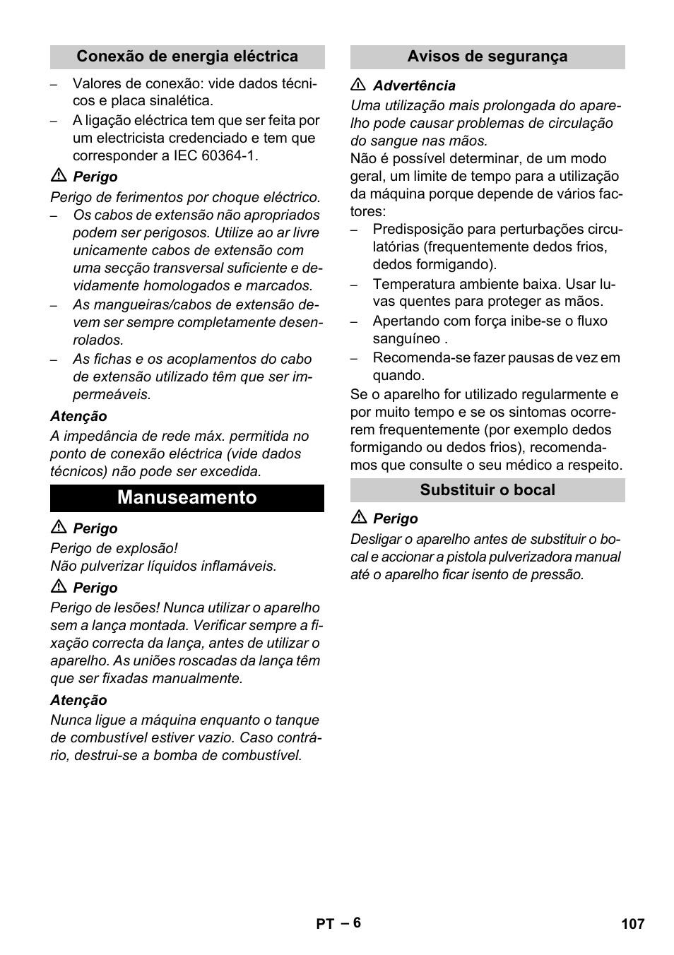 Manuseamento | Karcher HDS 13-20-4 S EU User Manual | Page 107 / 436